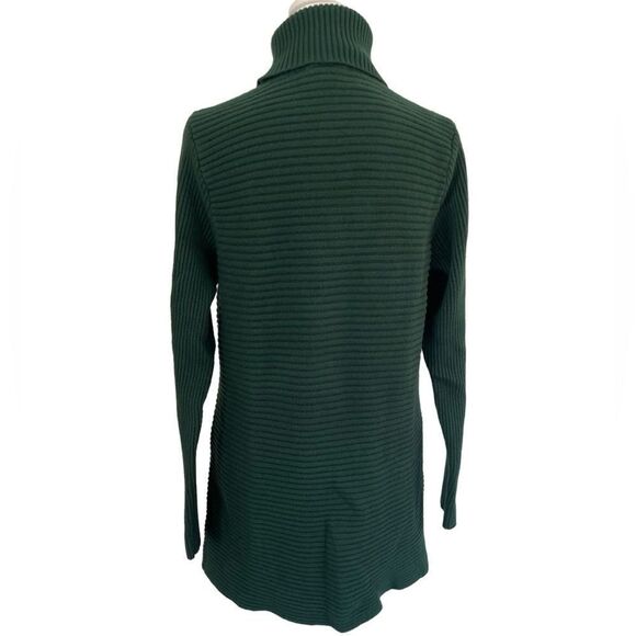 Devotion by Cyrus Turtleneck Ribbed tunic sweater, Pine Green, size M - Picture 4 of 8